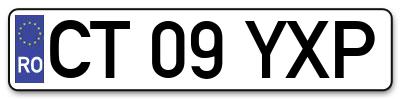 Placuta inmatriculare numar auto  CT-09-YXP, CT 09 YXP, CT09YXP