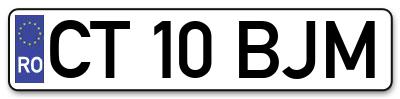Placuta inmatriculare numar auto  CT-10-BJM, CT 10 BJM, CT10BJM