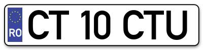 Placuta inmatriculare numar auto  CT-10-CTU, CT 10 CTU, CT10CTU
