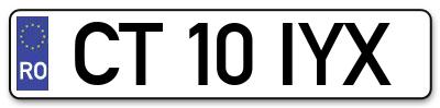 Placuta inmatriculare numar auto  CT-10-IYX, CT 10 IYX, CT10IYX
