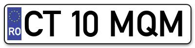 Placuta inmatriculare numar auto  CT-10-MQM, CT 10 MQM, CT10MQM