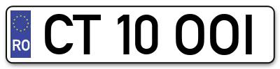 Placuta inmatriculare numar auto  CT-10-OOI, CT 10 OOI, CT10OOI