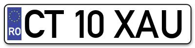 Placuta inmatriculare numar auto  CT-10-XAU, CT 10 XAU, CT10XAU