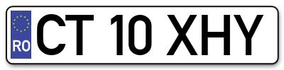Placuta inmatriculare numar auto  CT-10-XHY, CT 10 XHY, CT10XHY