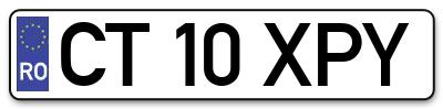 Placuta inmatriculare numar auto  CT-10-XPY, CT 10 XPY, CT10XPY