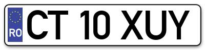 Placuta inmatriculare numar auto  CT-10-XUY, CT 10 XUY, CT10XUY