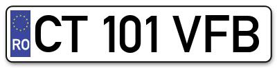 Placuta inmatriculare numar auto  CT-101-VFB, CT 101 VFB, CT101VFB