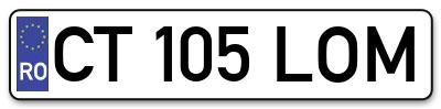 Placuta inmatriculare numar auto  CT-105-LOM, CT 105 LOM, CT105LOM