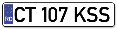 Placuta inmatriculare numar auto  CT-107-KSS, CT 107 KSS, CT107KSS