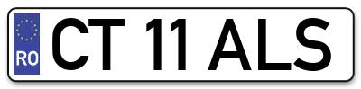 Placuta inmatriculare numar auto  CT-11-ALS, CT 11 ALS, CT11ALS