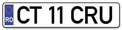 Placuta inmatriculare numar auto  CT-11-CRU, CT 11 CRU, CT11CRU