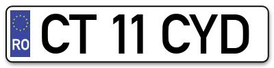 Placuta inmatriculare numar auto  CT-11-CYD, CT 11 CYD, CT11CYD