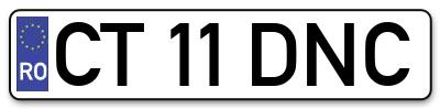 Placuta inmatriculare numar auto  CT-11-DNC, CT 11 DNC, CT11DNC