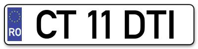 Placuta inmatriculare numar auto  CT-11-DTI, CT 11 DTI, CT11DTI