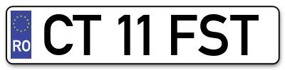 Placuta inmatriculare numar auto  CT-11-FST, CT 11 FST, CT11FST