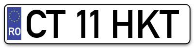 Placuta inmatriculare numar auto  CT-11-HKT, CT 11 HKT, CT11HKT