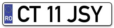 Placuta inmatriculare numar auto  CT-11-JSY, CT 11 JSY, CT11JSY
