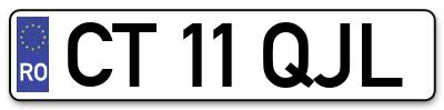 Placuta inmatriculare numar auto  CT-11-QJL, CT 11 QJL, CT11QJL