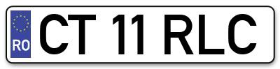 Placuta inmatriculare numar auto  CT-11-RLC, CT 11 RLC, CT11RLC