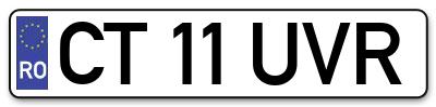 Placuta inmatriculare numar auto  CT-11-UVR, CT 11 UVR, CT11UVR