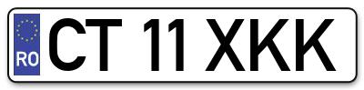 Placuta inmatriculare numar auto  CT-11-XKK, CT 11 XKK, CT11XKK