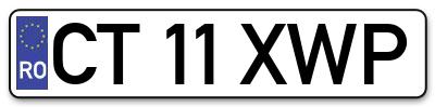 Placuta inmatriculare numar auto  CT-11-XWP, CT 11 XWP, CT11XWP
