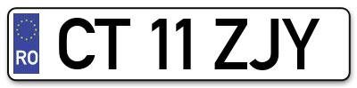 Placuta inmatriculare numar auto  CT-11-ZJY, CT 11 ZJY, CT11ZJY
