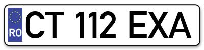 Placuta inmatriculare numar auto  CT-112-EXA, CT 112 EXA, CT112EXA