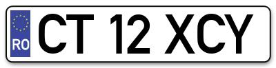 Placuta inmatriculare numar auto  CT-12-XCY, CT 12 XCY, CT12XCY