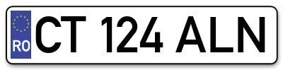 Placuta inmatriculare numar auto  CT-124-ALN, CT 124 ALN, CT124ALN