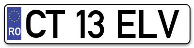 Placuta inmatriculare numar auto  CT-13-ELV, CT 13 ELV, CT13ELV