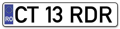 Placuta inmatriculare numar auto  CT-13-RDR, CT 13 RDR, CT13RDR