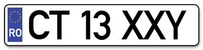Placuta inmatriculare numar auto  CT-13-XXY, CT 13 XXY, CT13XXY