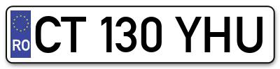 Placuta inmatriculare numar auto  CT-130-YHU, CT 130 YHU, CT130YHU