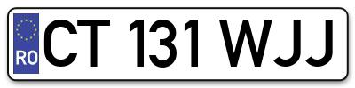 Placuta inmatriculare numar auto  CT-131-WJJ, CT 131 WJJ, CT131WJJ