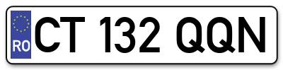 Placuta inmatriculare numar auto  CT-132-QQN, CT 132 QQN, CT132QQN