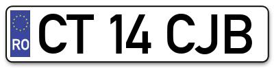 Placuta inmatriculare numar auto  CT-14-CJB, CT 14 CJB, CT14CJB