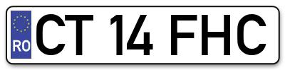 Placuta inmatriculare numar auto  CT-14-FHC, CT 14 FHC, CT14FHC