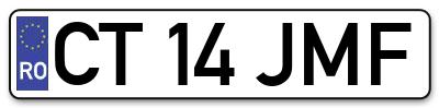 Placuta inmatriculare numar auto  CT-14-JMF, CT 14 JMF, CT14JMF