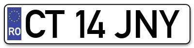 Placuta inmatriculare numar auto  CT-14-JNY, CT 14 JNY, CT14JNY