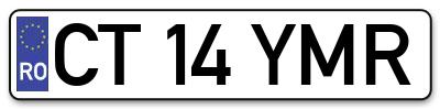 Placuta inmatriculare numar auto  CT-14-YMR, CT 14 YMR, CT14YMR