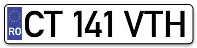 Placuta inmatriculare numar auto  CT-141-VTH, CT 141 VTH, CT141VTH