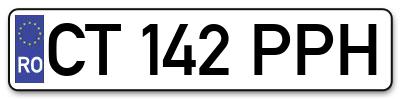 Placuta inmatriculare numar auto  CT-142-PPH, CT 142 PPH, CT142PPH