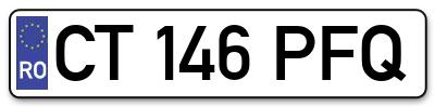 Placuta inmatriculare numar auto  CT-146-PFQ, CT 146 PFQ, CT146PFQ