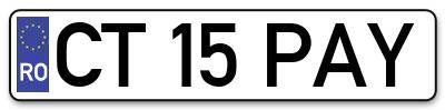 Placuta inmatriculare numar auto  CT-15-PAY, CT 15 PAY, CT15PAY