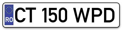 Placuta inmatriculare numar auto  CT-150-WPD, CT 150 WPD, CT150WPD