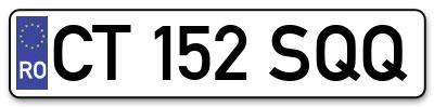 Placuta inmatriculare numar auto  CT-152-SQQ, CT 152 SQQ, CT152SQQ