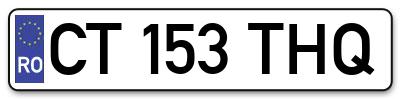 Placuta inmatriculare numar auto  CT-153-THQ, CT 153 THQ, CT153THQ