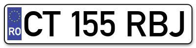 Placuta inmatriculare numar auto  CT-155-RBJ, CT 155 RBJ, CT155RBJ