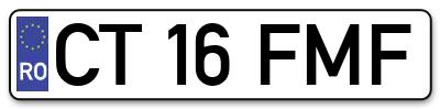 Placuta inmatriculare numar auto  CT-16-FMF, CT 16 FMF, CT16FMF